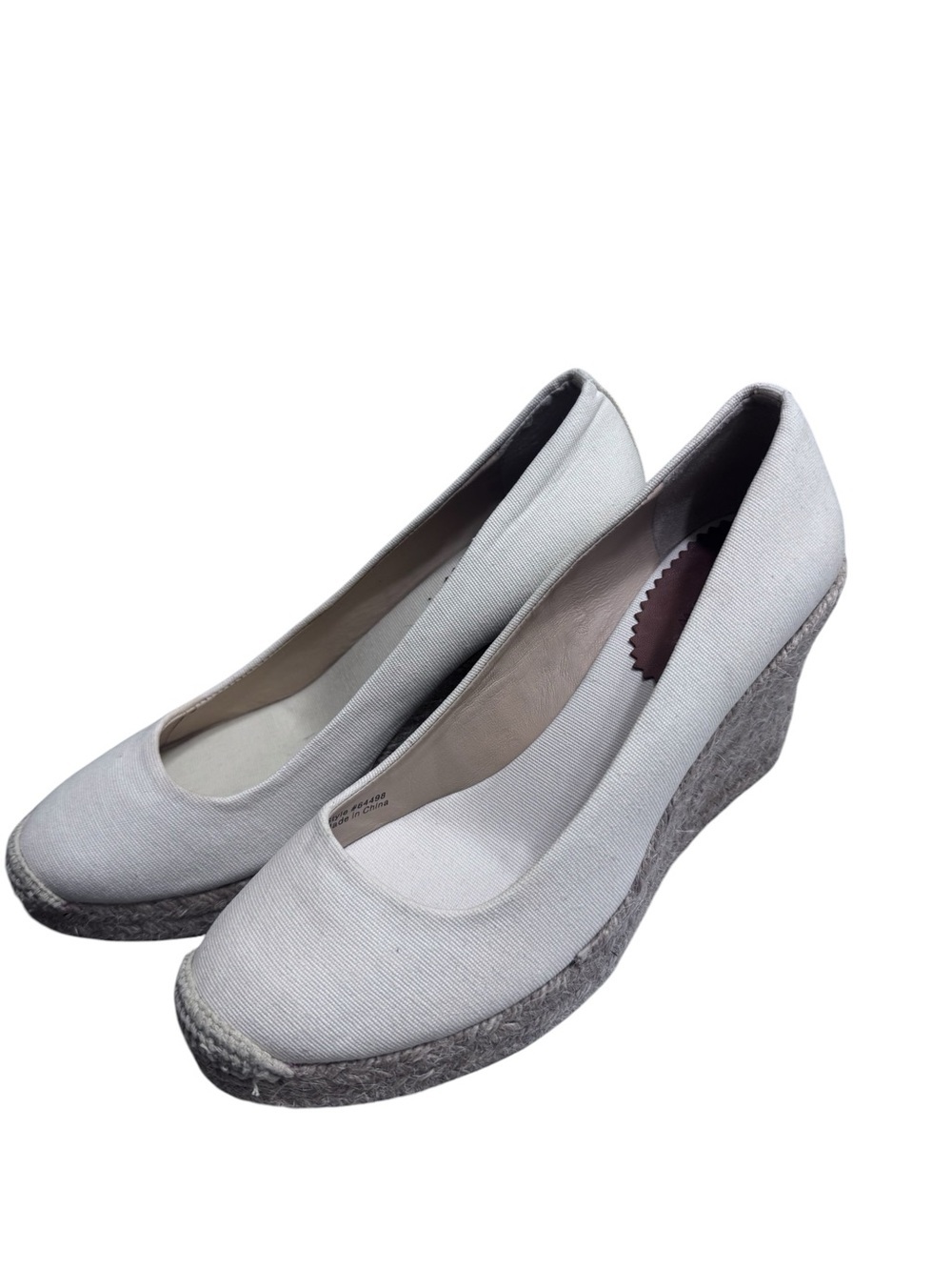 J. Crew Light Gray Canvas Wedge Espadrilles